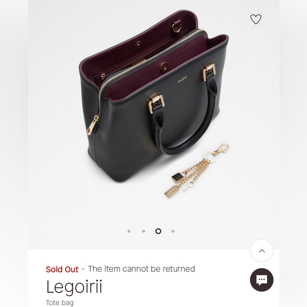 Aldo Legoirii Tote Bag Black and Burgundy